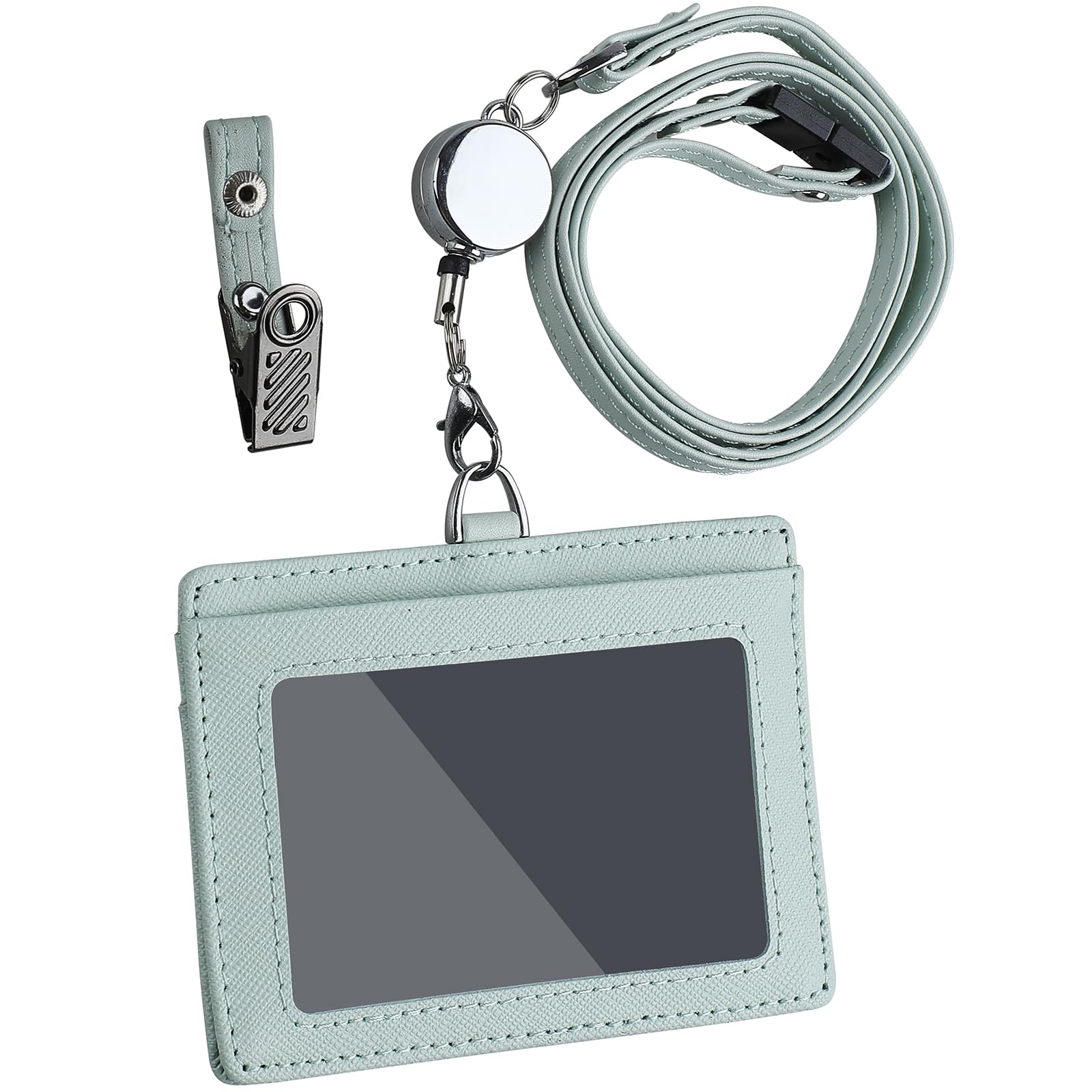 Amazon.co.jp: Maiwey IDカードホルダー 本革 パスケース リール付き